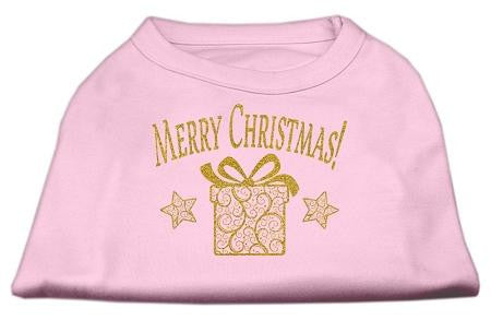 Golden Christmas Present Dog Shirt Light Pink Lg (14)