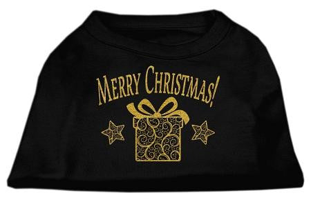 Golden Christmas Present Dog Shirt Black XXL (18)