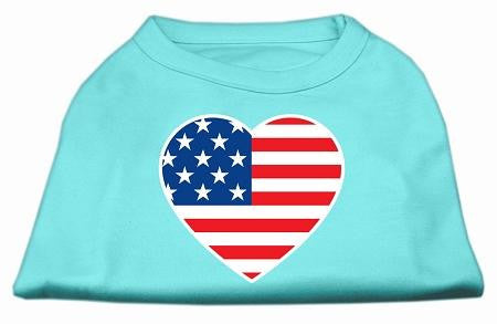 American Flag Heart Screen Print Shirt Aqua Med (12)