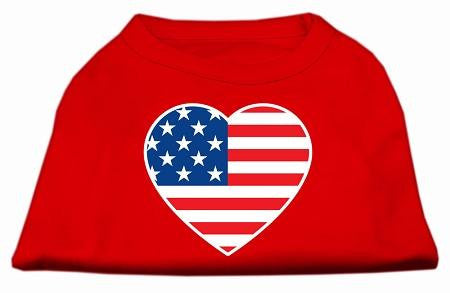 American Flag Heart Screen Print Shirt Red XL (16)