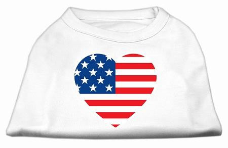 American Flag Heart Screen Print Shirt White XL (16)