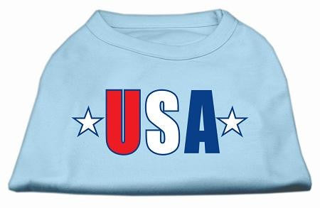 USA Star Screen Print Shirt Baby Blue Lg (14)