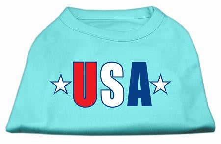 USA Star Screen Print Shirt Aqua XL (16)