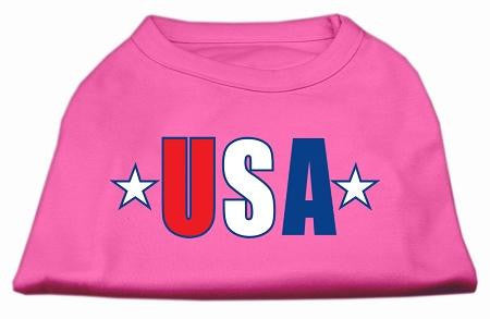 USA Star Screen Print Shirt Bright Pink XL (16)