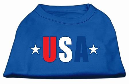 USA Star Screen Print Shirt Blue XS (8)