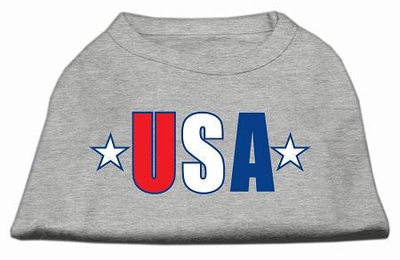 USA Star Screen Print Shirt Grey XS (8)