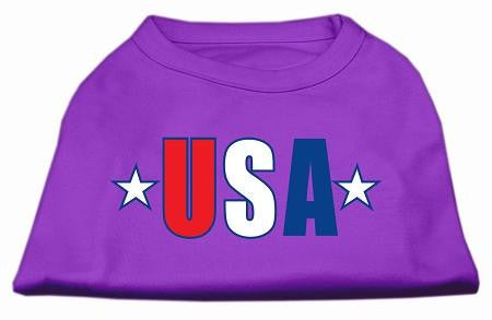 USA Star Screen Print Shirt Purple XS (8)