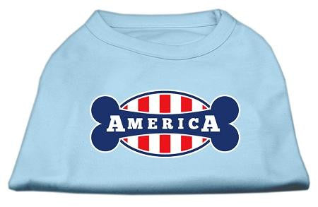 Bonely in America Screen Print Shirt Baby Blue Lg (14)