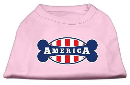 Bonely in America Screen Print Shirt Light Pink Lg (14)