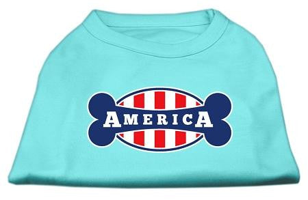 Bonely in America Screen Print Shirt Aqua XS (8)