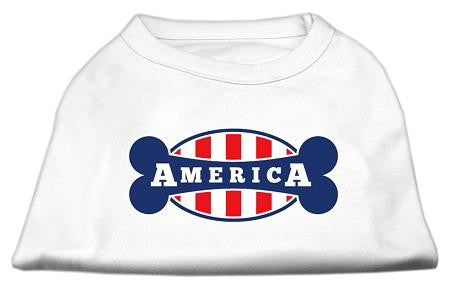 Bonely in America Screen Print Shirt White XS (8)