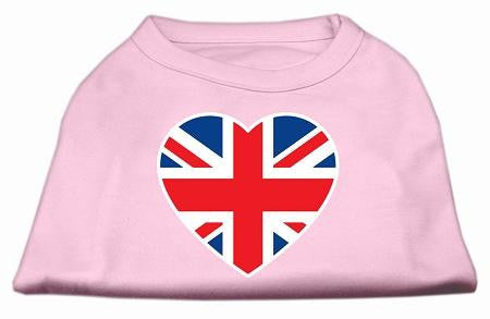 British Flag Heart Screen Print Shirt Light Pink Lg (14)