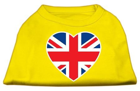 British Flag Heart Screen Print Shirt Yellow Lg (14)