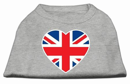 British Flag Heart Screen Print Shirt Grey Med (12)