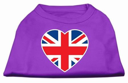 British Flag Heart Screen Print Shirt Purple XL (16)