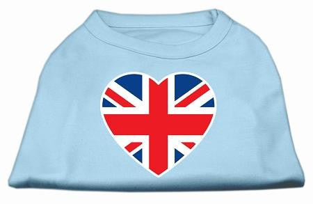 British Flag Heart Screen Print Shirt Baby Blue XS (8)