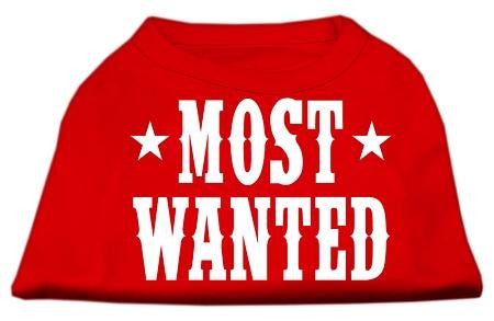 Most Wanted Screen Print Shirt Red Lg (14)