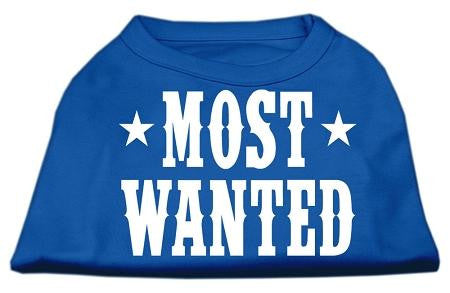 Most Wanted Screen Print Shirt Blue Sm (10)