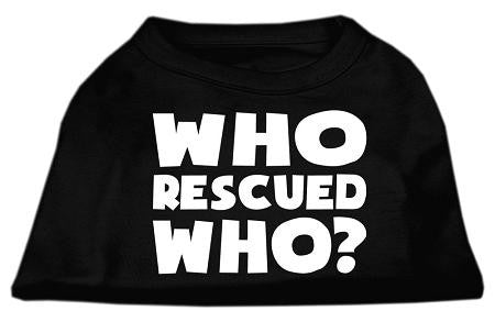 Who Rescued Who Screen Print Shirt Black  Lg (14)