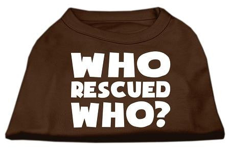 Who Rescued Who Screen Print Shirt Brown Lg (14)