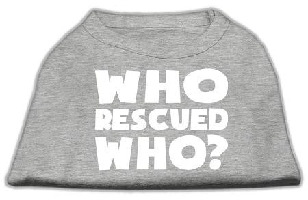 Who Rescued Who Screen Print Shirt Grey Lg (14)