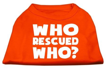 Who Rescued Who Screen Print Shirt Orange Lg (14)