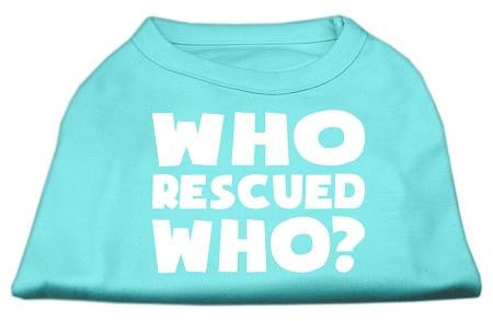 Who Rescued Who Screen Print Shirt Aqua Med (12)