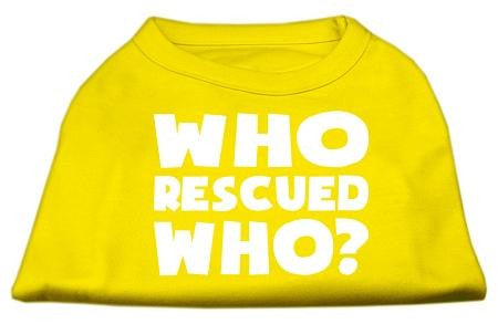 Who Rescued Who Screen Print Shirt Yellow XXL (18)