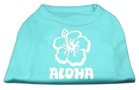 Aloha Flower Screen Print Shirt Aqua Med (12)