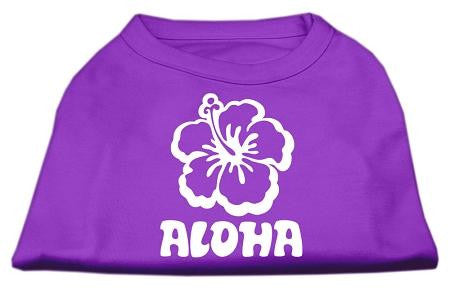 Aloha Flower Screen Print Shirt Purple Med (12)