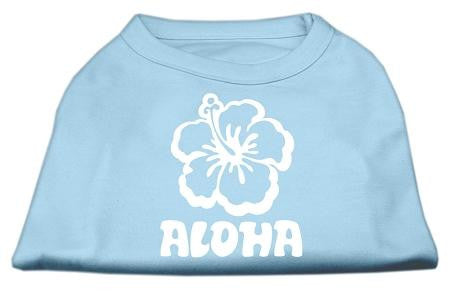 Aloha Flower Screen Print Shirt Baby Blue XXL (18)