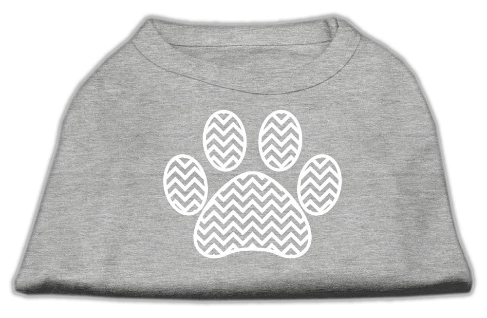 Chevron Paw Screen Print Shirt Grey Med (12)