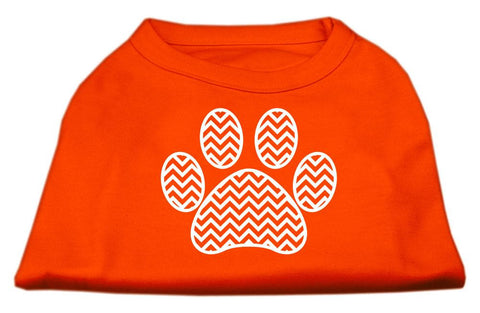 Chevron Paw Screen Print Shirt Orange Sm (10)