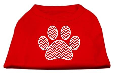 Chevron Paw Screen Print Shirt Red Sm (10)