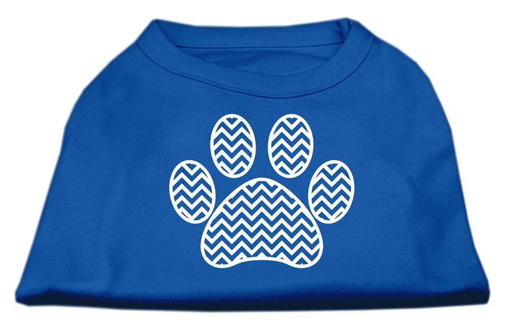 Chevron Paw Screen Print Shirt Blue XXL (18)