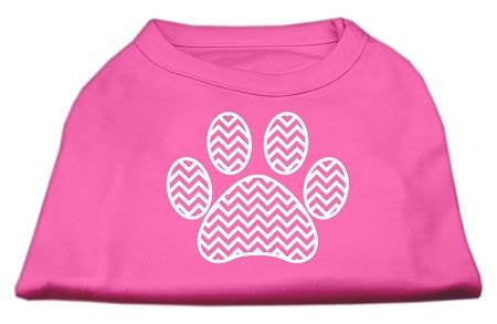 Chevron Paw Screen Print Shirt Bright Pink XXL (18)