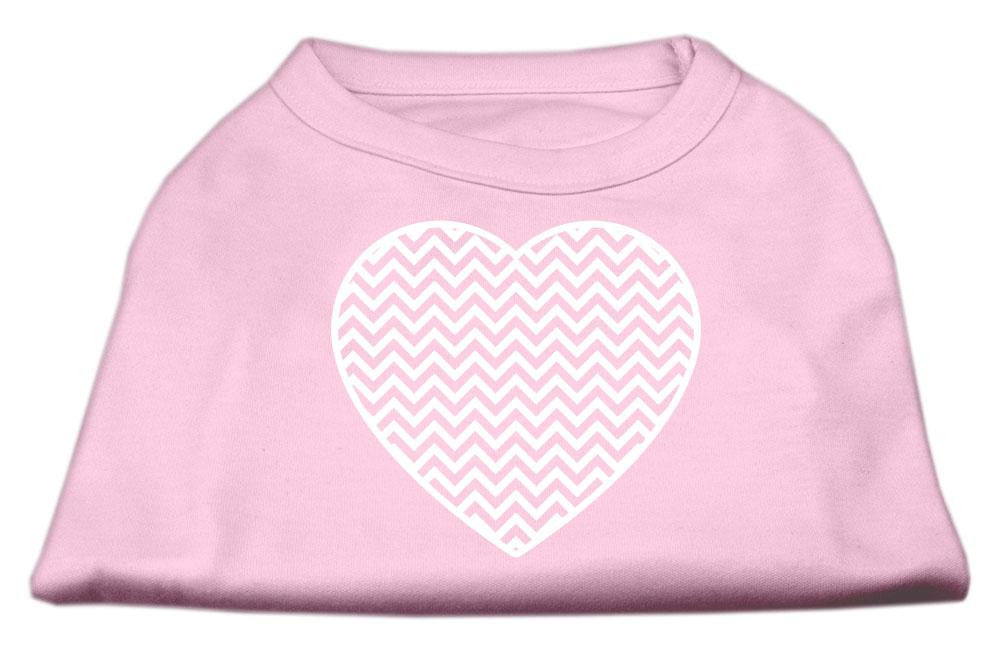 Chevron Heart Screen Print Dog Shirt