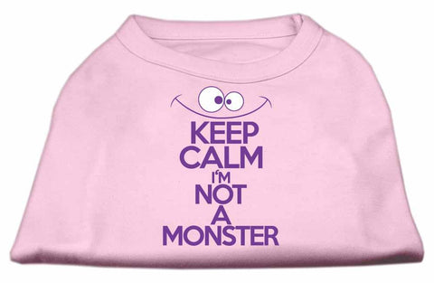 Keep Calm Screen Print Dog Shirt Light Pink Lg (14)