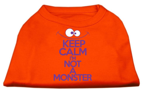 Keep Calm Screen Print Dog Shirt Orange Lg (14)