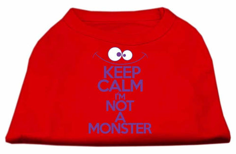 Keep Calm Screen Print Dog Shirt Red Lg (14)