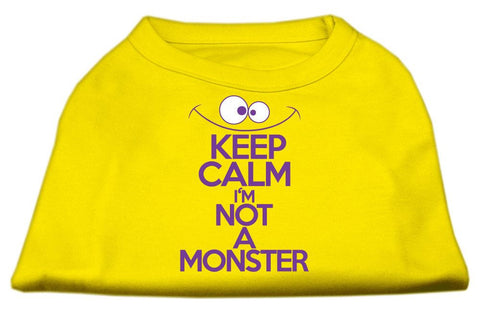 Keep Calm Screen Print Dog Shirt Yellow Lg (14)