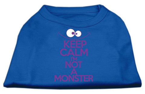 Keep Calm Screen Print Dog Shirt Blue Sm (10)