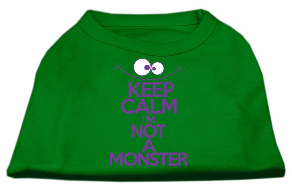 Keep Calm Screen Print Dog Shirt Green Sm (10)