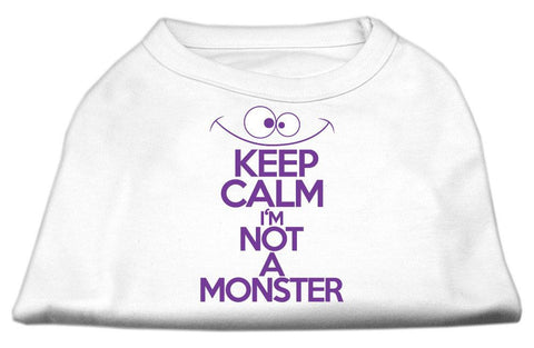 Keep Calm Screen Print Dog Shirt White XXXL (20)