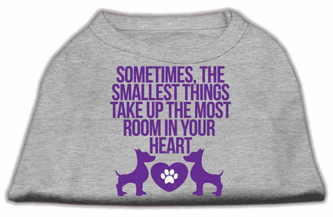 Smallest Things Screen Print Dog Shirt Grey Lg (14)