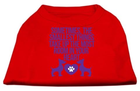 Smallest Things Screen Print Dog Shirt Red Lg (14)