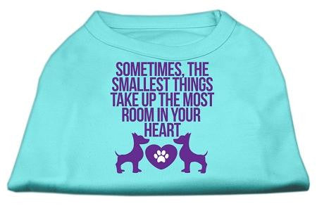 Smallest Things Screen Print Dog Shirt Aqua XS (8)