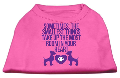 Smallest Things Screen Print Dog Shirt Bright Pink XS (8)