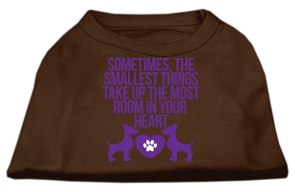 Smallest Things Screen Print Dog Shirt Brown XS (8)