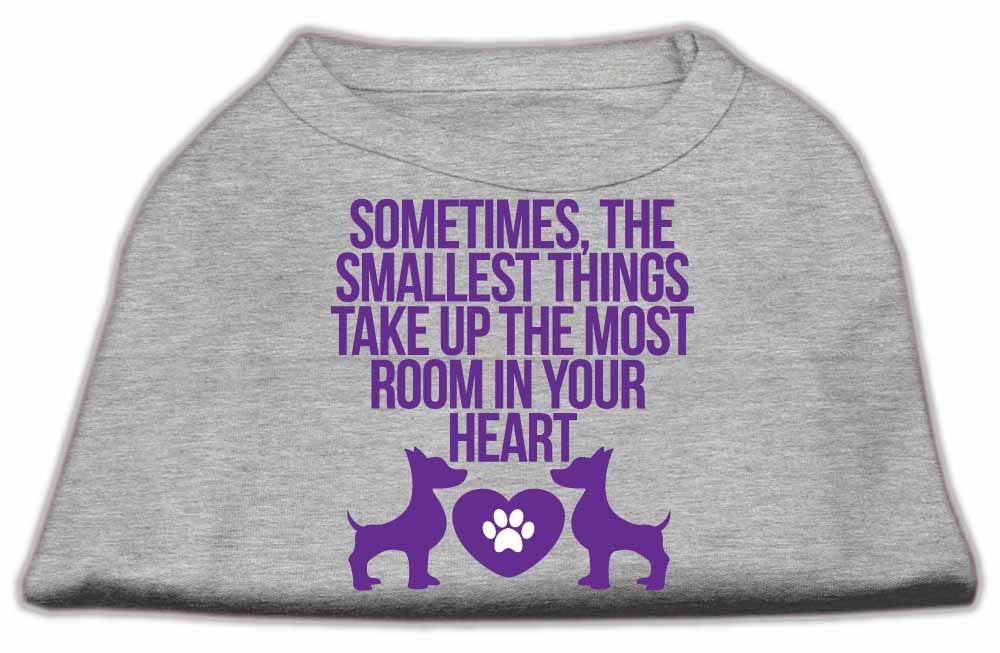 Smallest Things Screen Print Dog Shirt Grey XS (8)